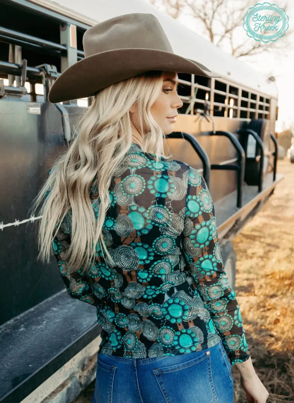 Concho Queen  Mesh Top