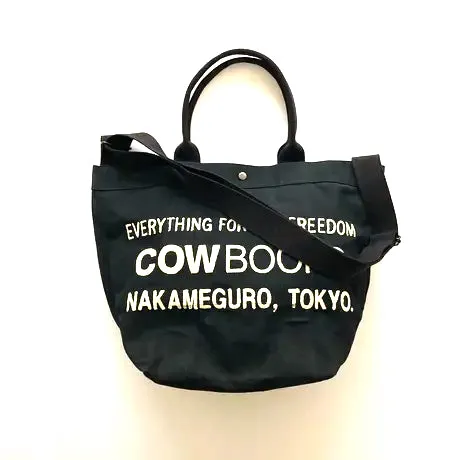 COW BOOKS/Bucket Shoulder-Black×Ivory