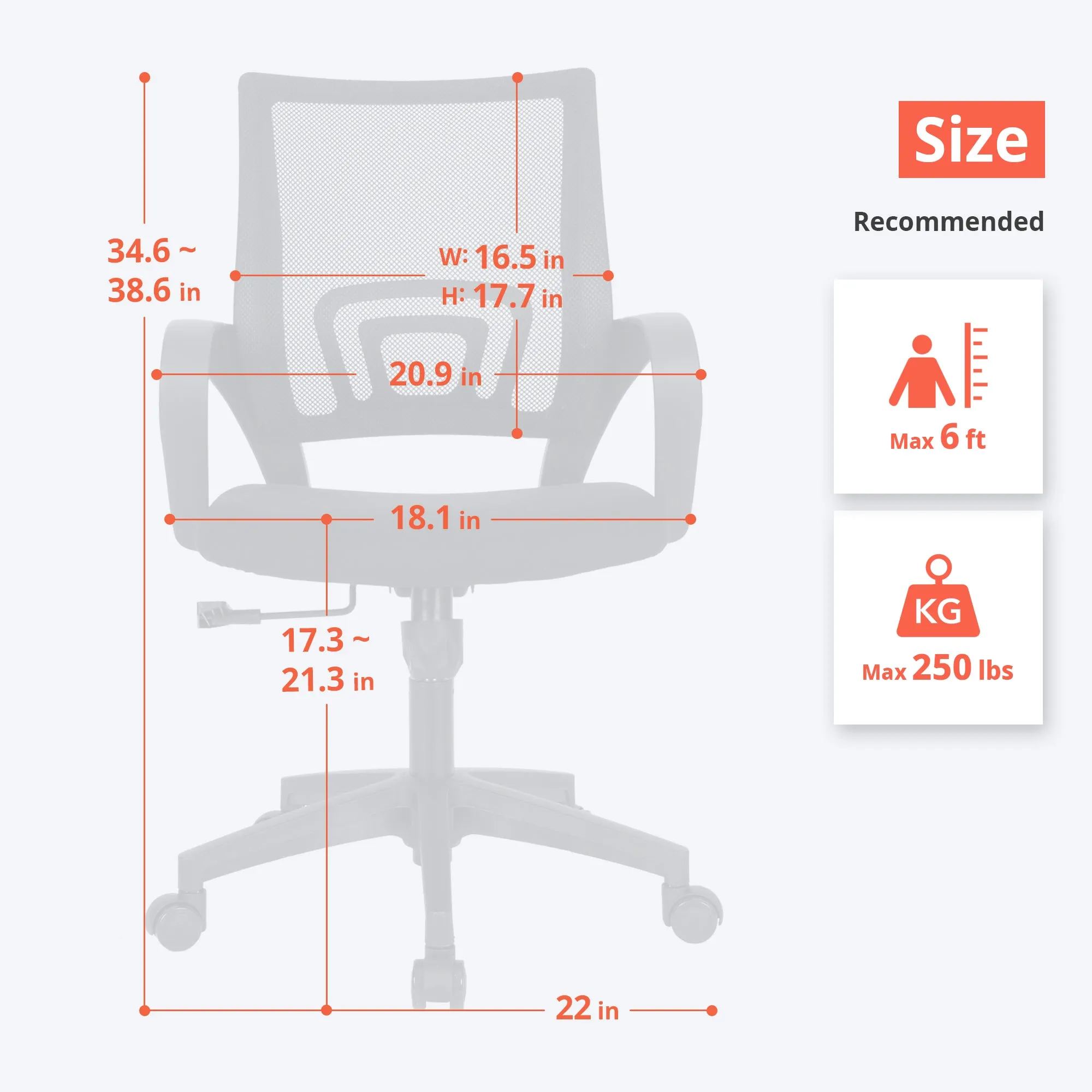 CPS black frame mesh office chair (ASIN: B08KSCDM47)