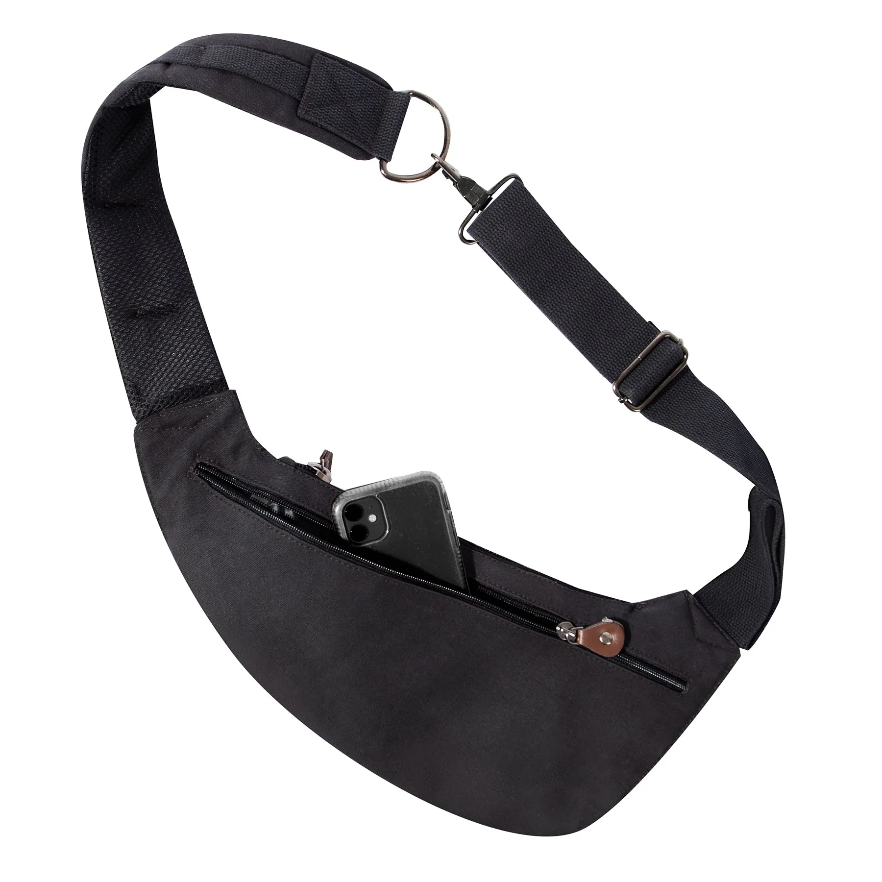 Crossbody Canvas Sling Bag Black
