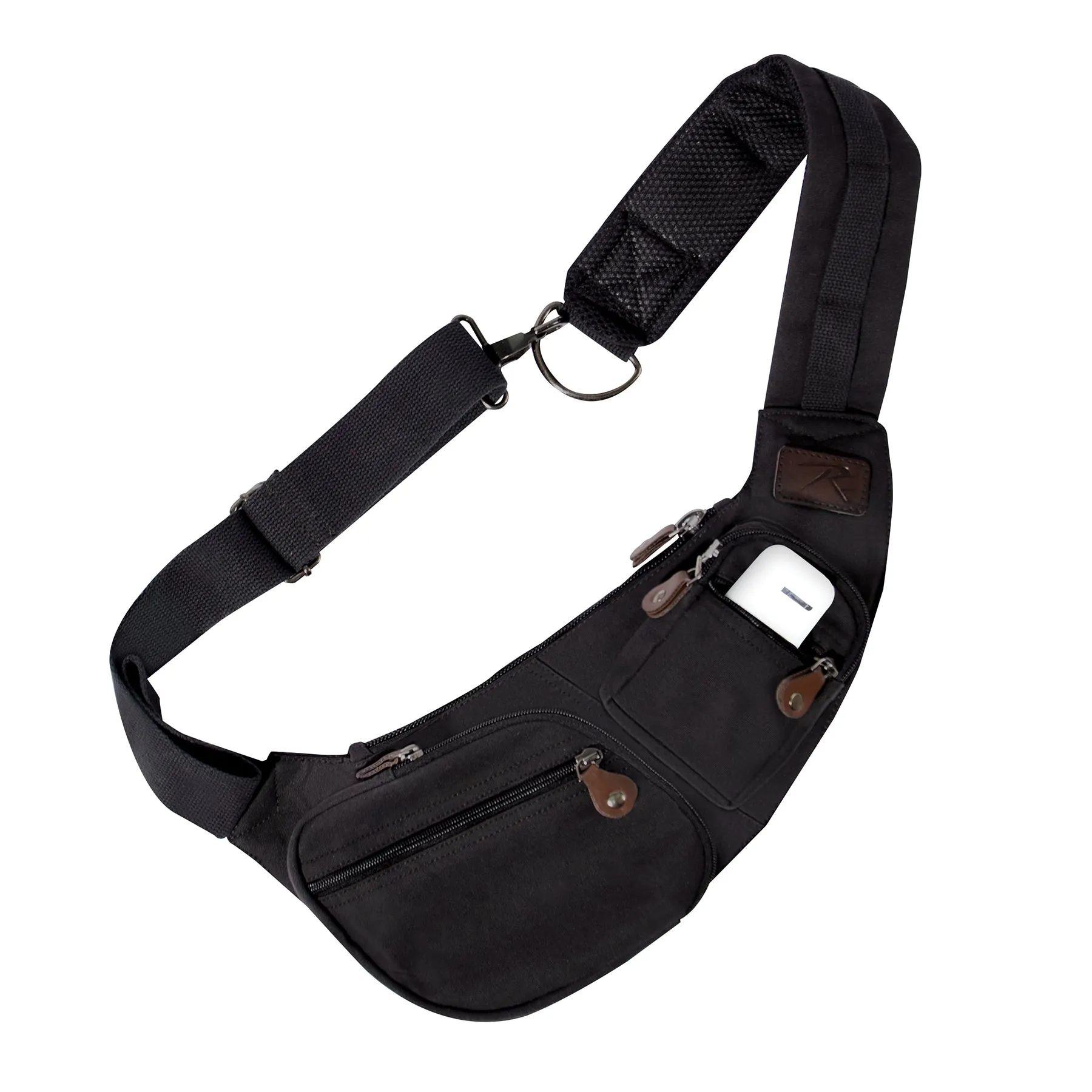 Crossbody Canvas Sling Bag Black