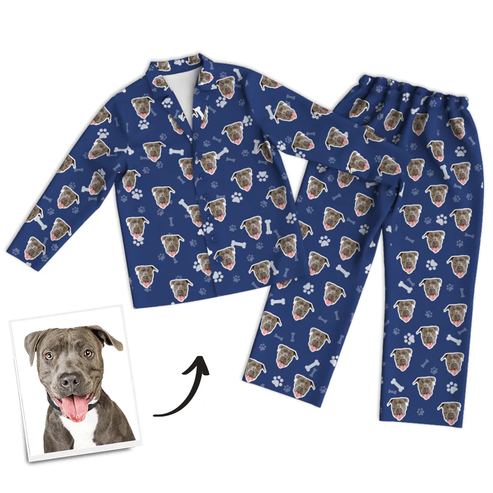 Custom Face Pajamas with Long Sleeve For Pet Lover Pet Memorial Gifts