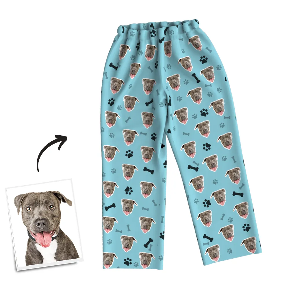 Custom Face Pajamas with Long Sleeve For Pet Lover Pet Memorial Gifts