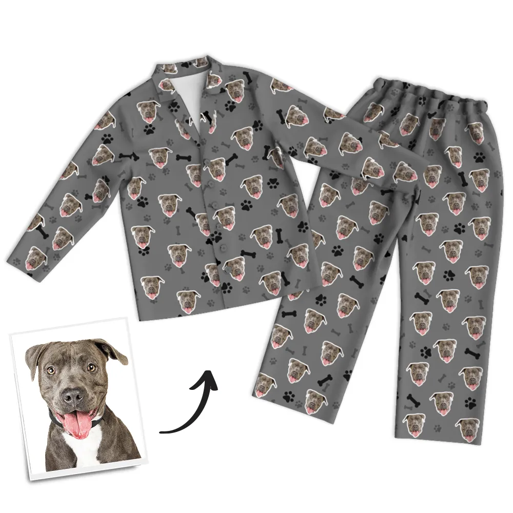 Custom Face Pajamas with Long Sleeve For Pet Lover Pet Memorial Gifts