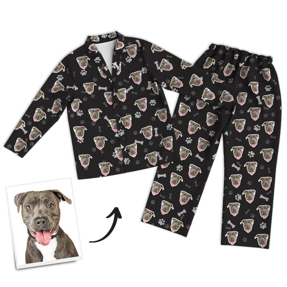 Custom Face Pajamas with Long Sleeve For Pet Lover Pet Memorial Gifts
