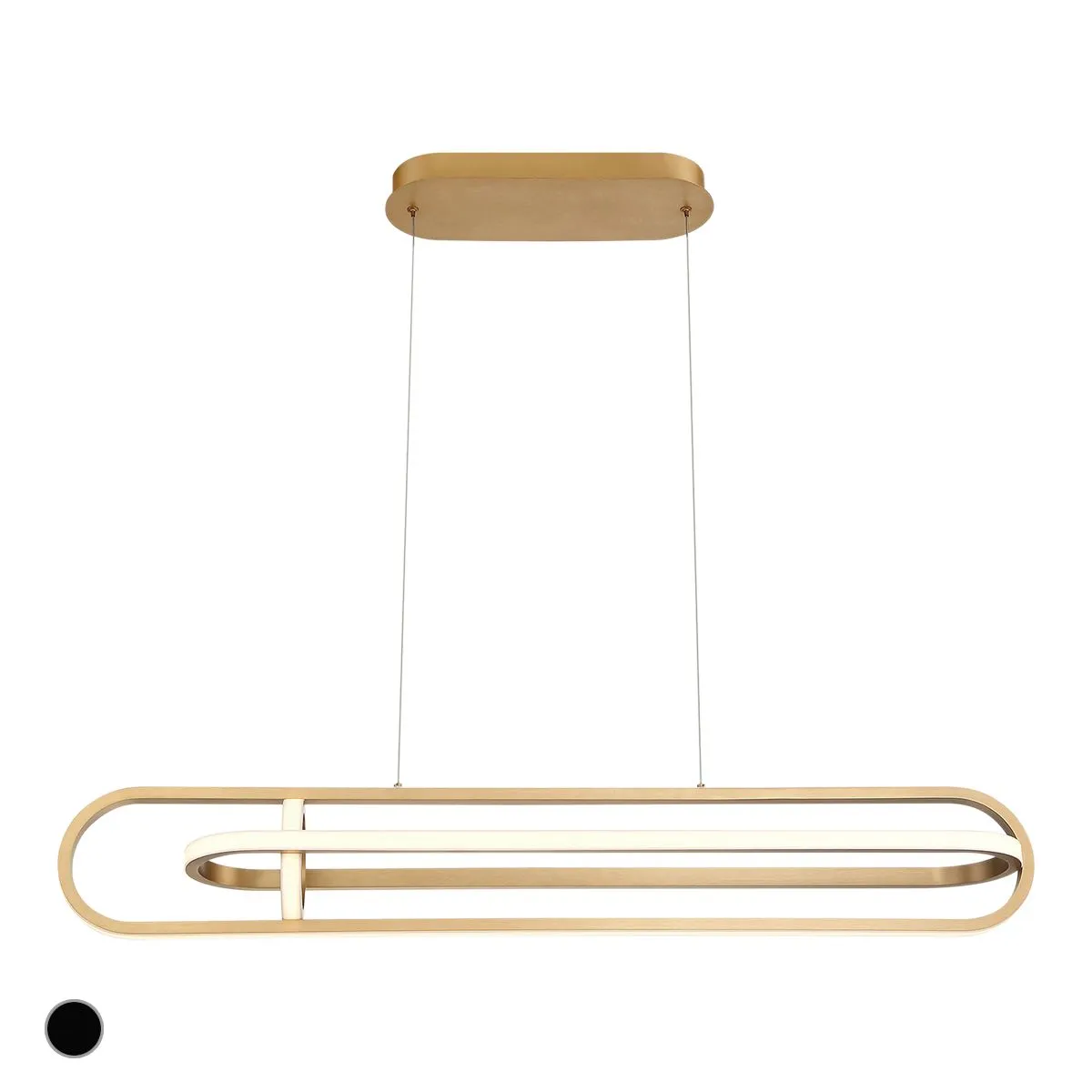 Demark 42 in. 3 Lights LED Chandelier Gold Finish