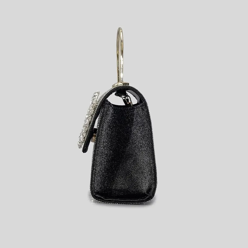 Diamond Buckle Metal Handle One Shoulder Crossbody Bag