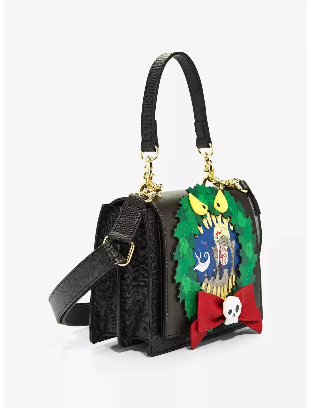 Disney Nightmare Before Christmas Satchel Crossbody Bag Jack Wreath Loungefly