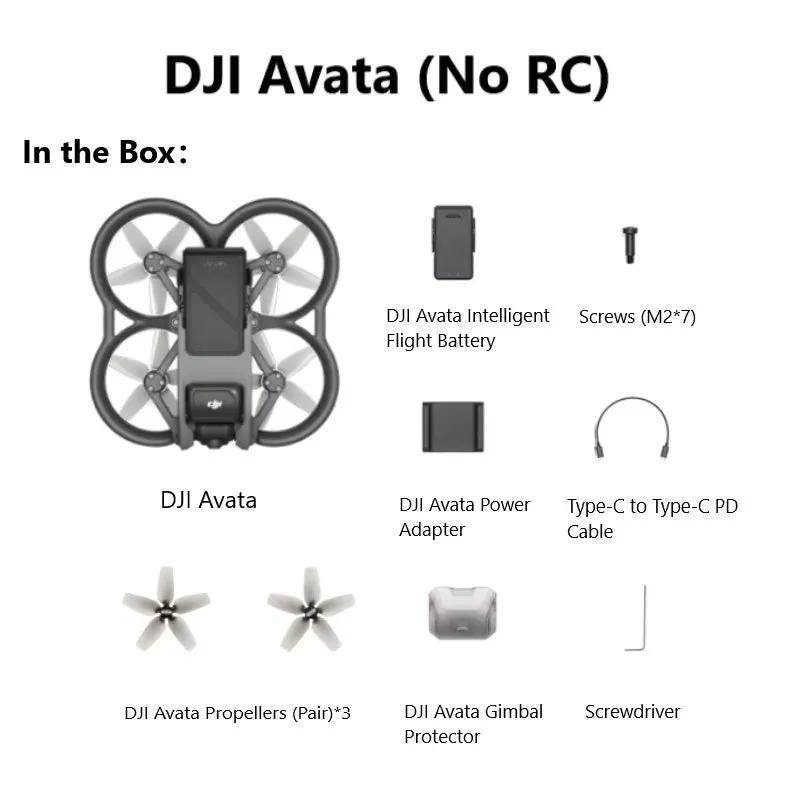 DJI AVATA Drone Only FPV Quadcopter 4K HD Camera Super-Wide 155° FOV, Built-in Propeller Guard, HD Low-Latency Transmission