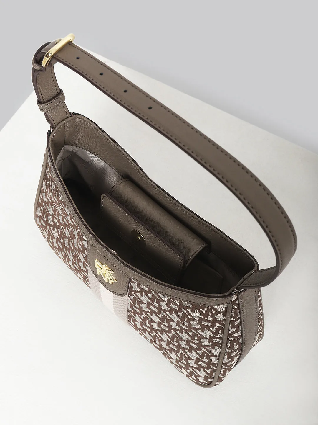 DKNY Women Brown Printed Crossbody