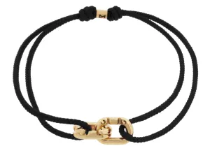 Double Friendship Links on Black Cord Bracelet