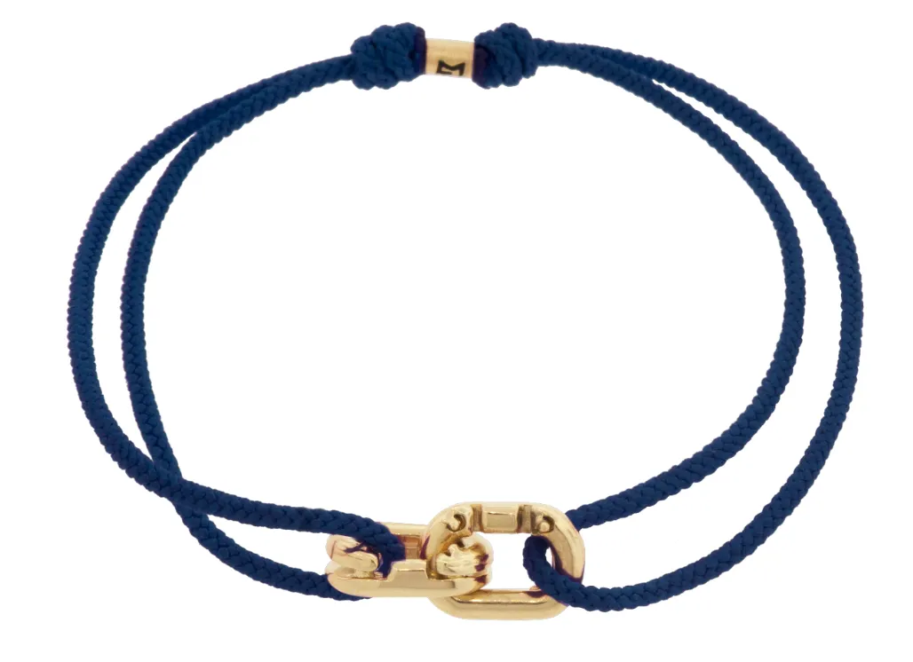 Double Friendship Links on Navy Cord Bracelet