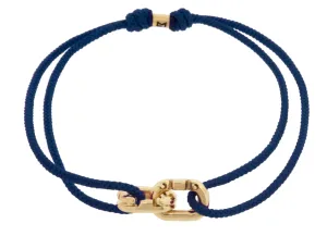 Double Friendship Links on Navy Cord Bracelet
