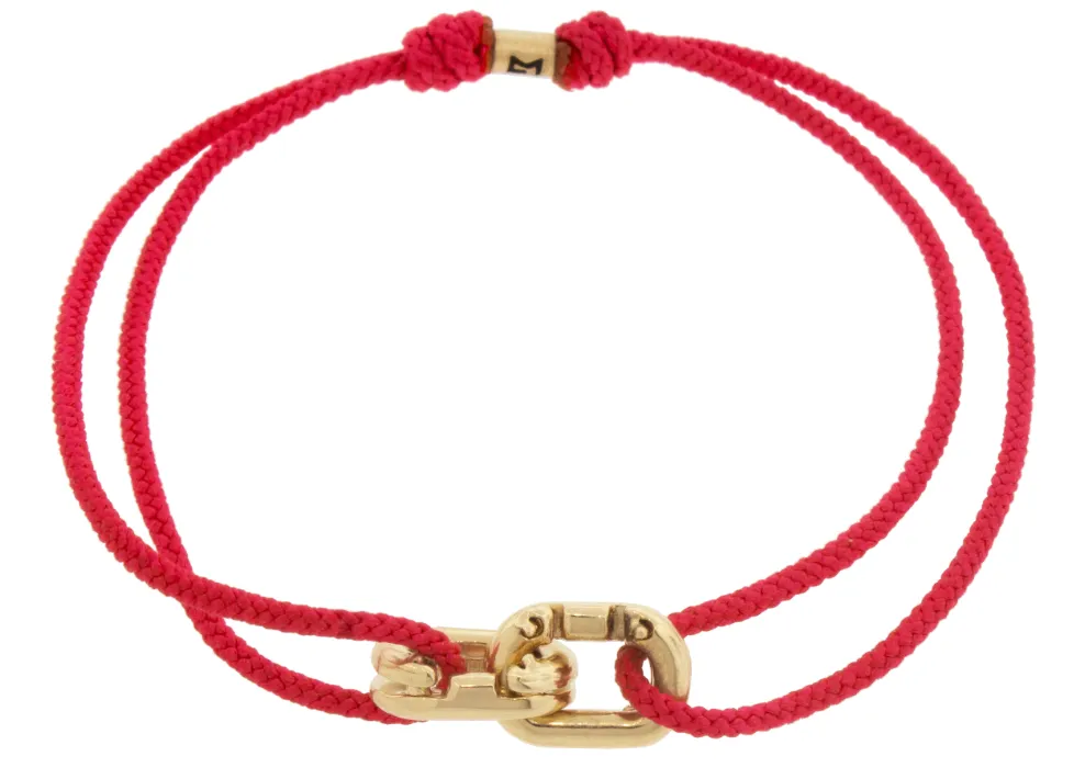 Double Friendship Links on Red Cord Bracelet