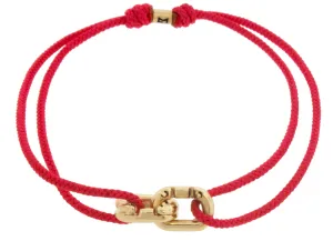 Double Friendship Links on Red Cord Bracelet