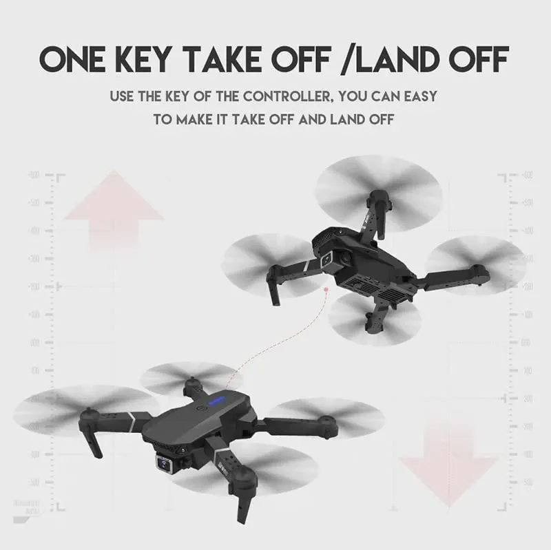 E88 Foldable Quadcopter | WiFi 480P FPV Dual Camera | Position Locking Drone