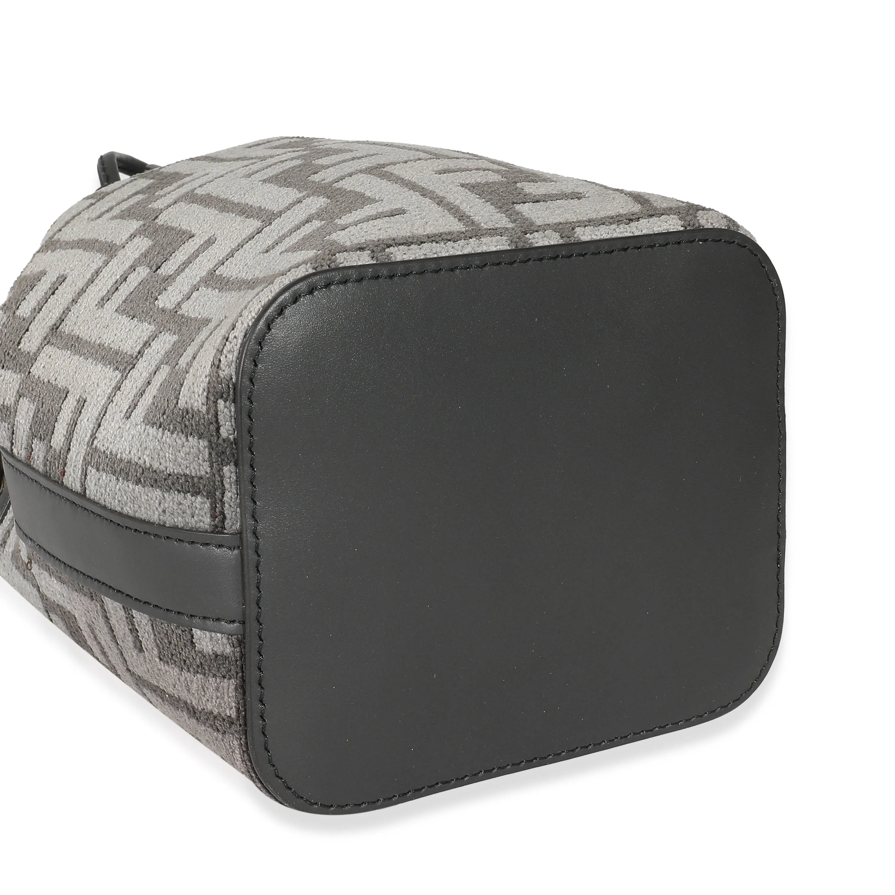 Fendi Grey Tapestry Fabric FF Mon Tresor Bucket Bag
