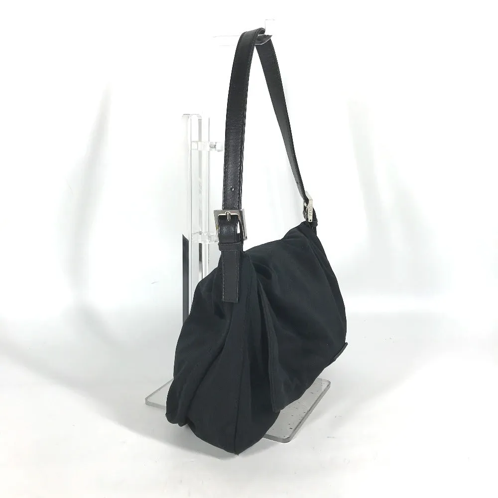 FENDI Shoulder Bag Jersey black vintage Mamma Bucket Women Used