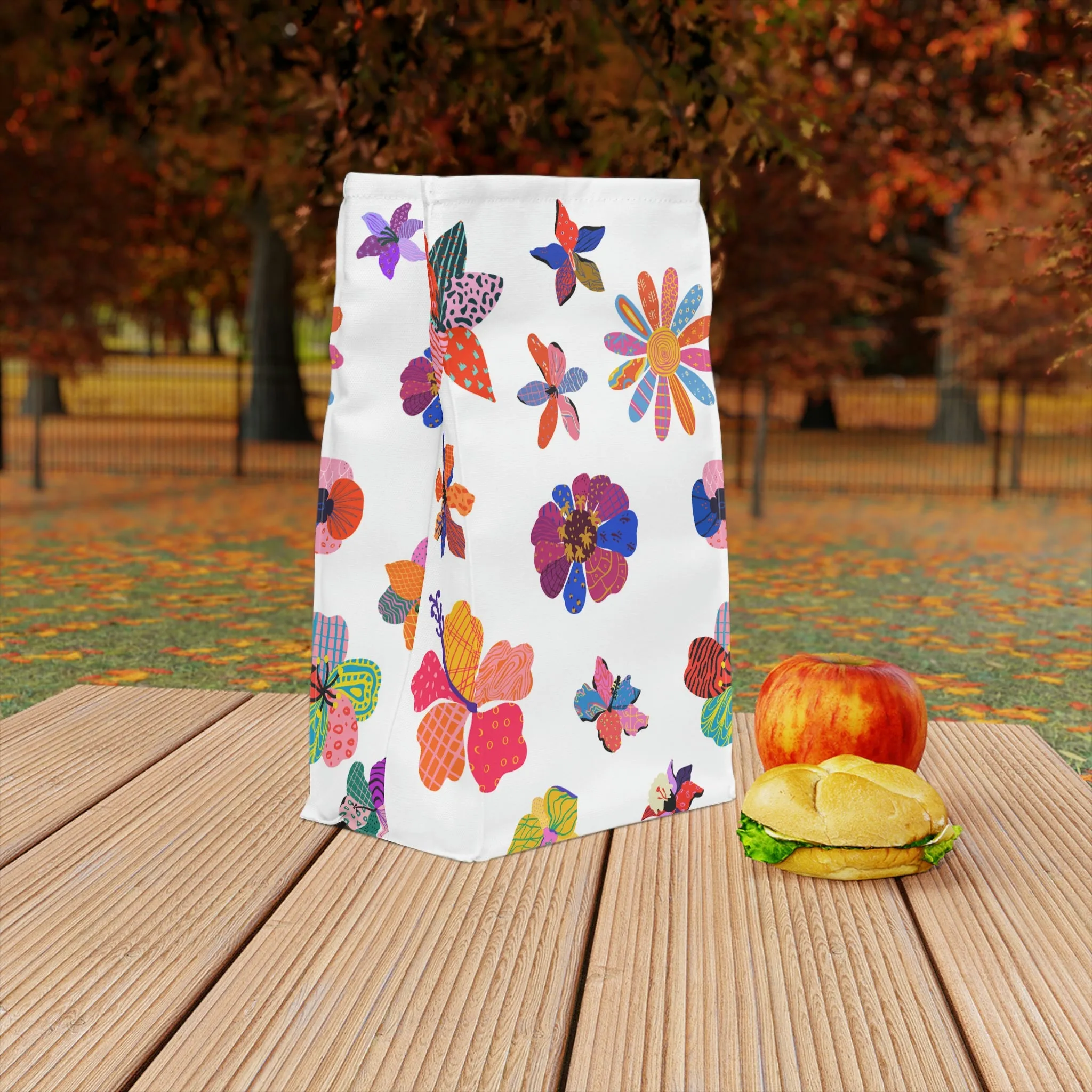 floral Polyester Lunch Bag