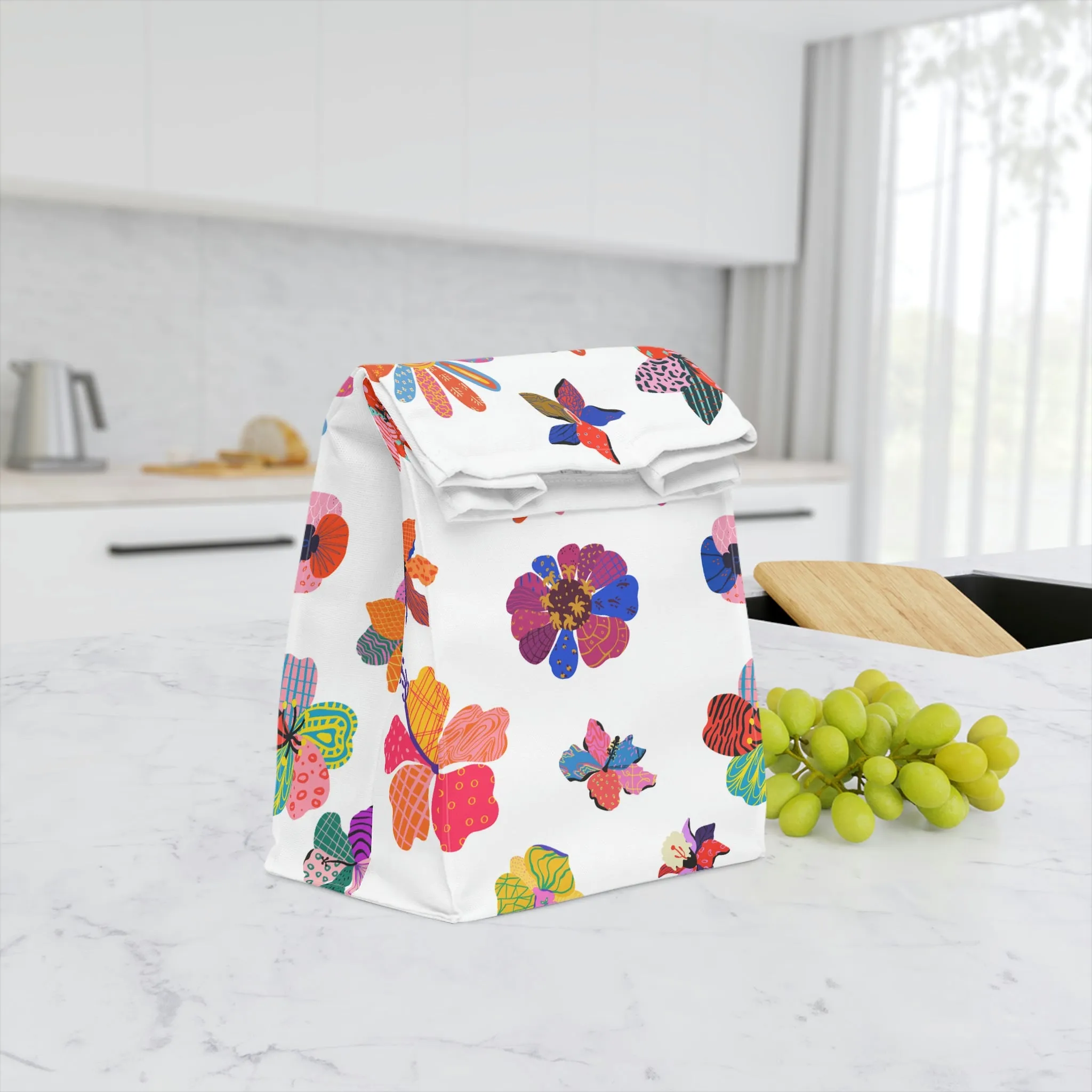 floral Polyester Lunch Bag
