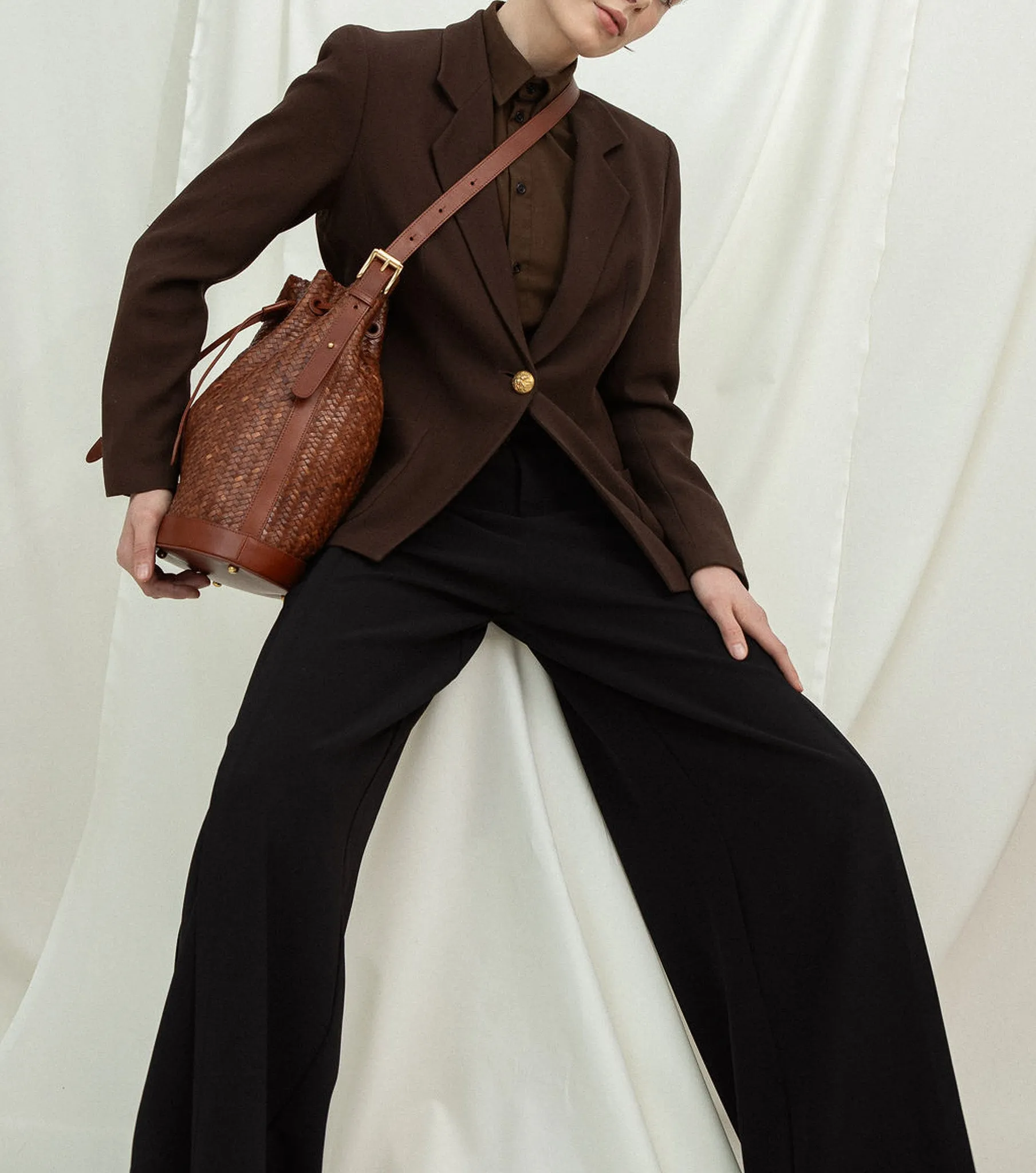 Gaya Umber Twill Bucket Bag