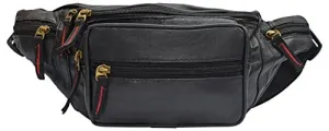 Genuine Leather Fanny Pack Front Pocket RFID Travel Outdoor Hiking Bottle holder Pouch Wallet Purse for Men Women