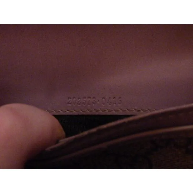 Gucci Brown Large G Logo Print Coated Canvas Leather Modern Wallet