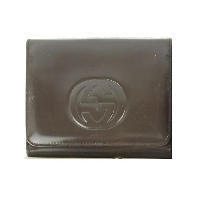 Gucci Brown Patent Leather Vintage Wallet