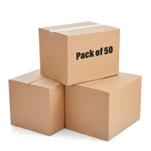 Homestic Corrugated Box | 3 Ply Corrugated Packing Box | Corrugated for Shipping | Corrugated for Courier & Goods Transportation | Packing Storage Box | 50 Pcs Set | P01 | Brown