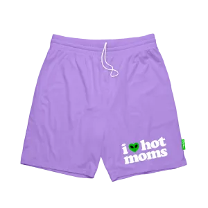 I Heart Hot Moms Alien Lavender Mesh Shorts