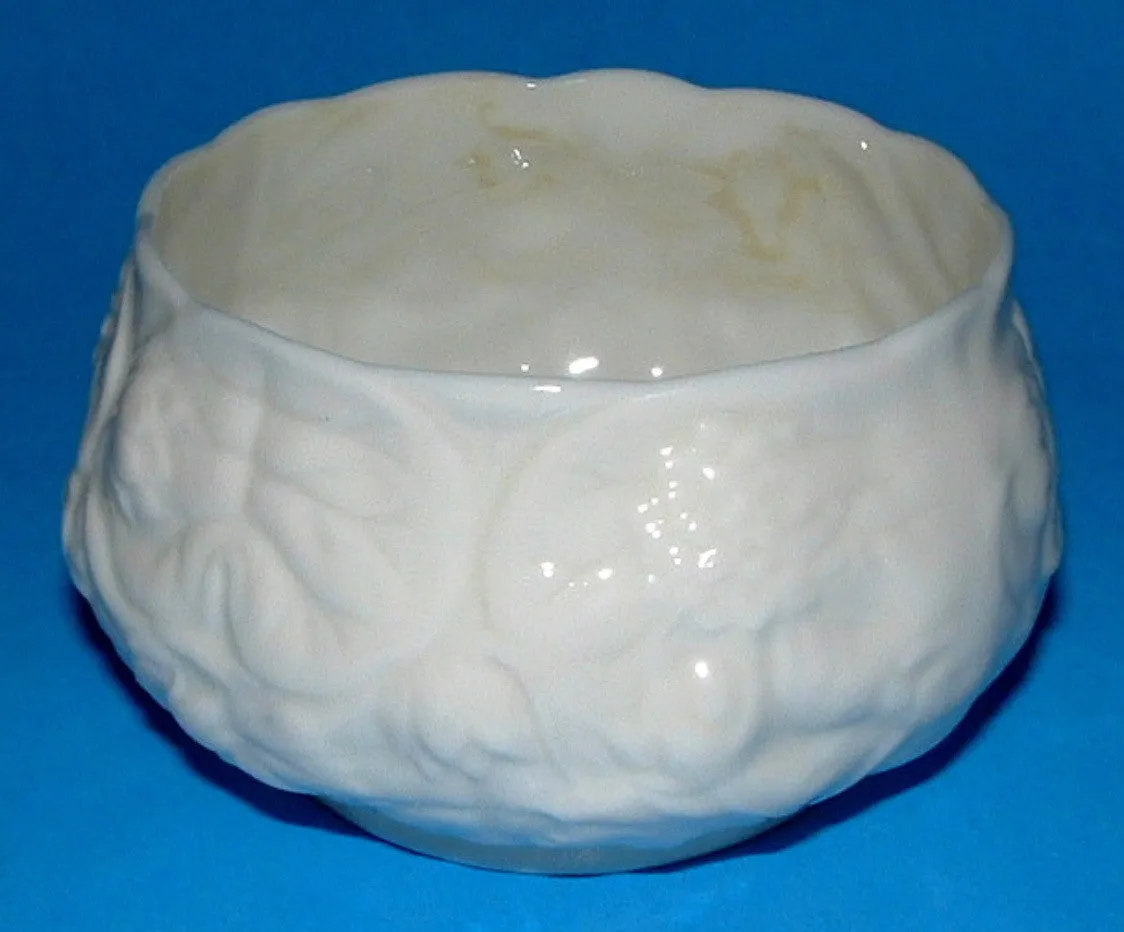 Irish Belleek Lotus Sugar Basin Bowl Luster 2nd Green Mark 1955-1965 As Is