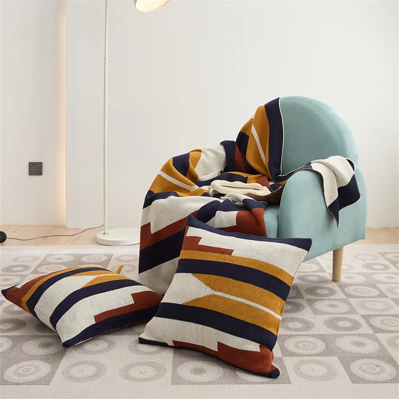 Knitted Geometry Pattern Throw Pillowcover Set