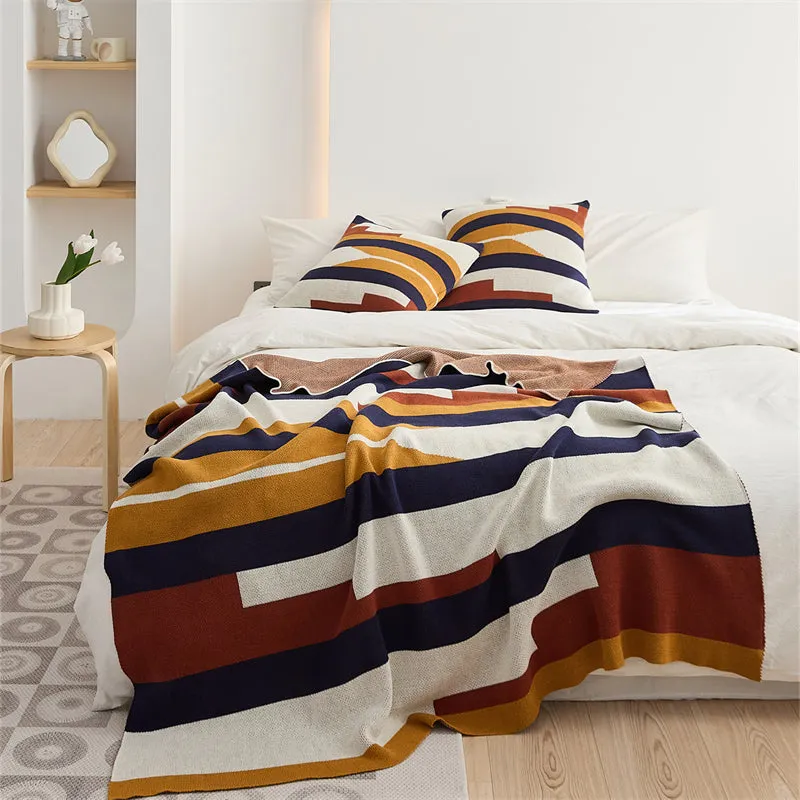 Knitted Geometry Pattern Throw Pillowcover Set