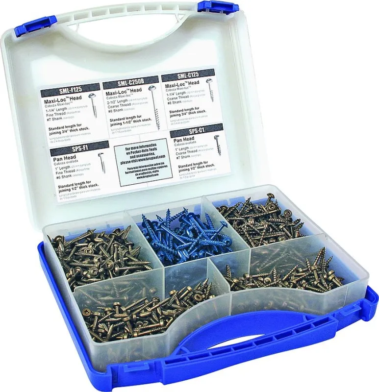 Kreg SK03 Pocket-Hole Screw Kit, Self-Tapping Point, Carbon Steel :EA: QUANTITY: 1