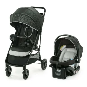 Lightweight Stroller with Car Seat Travel System Child Tray Cup Holder Foldable