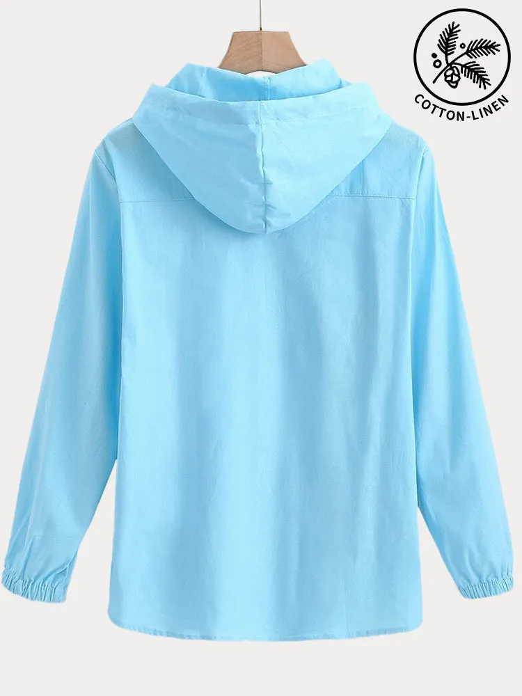 Linen Lightweight Pullover Hoodie