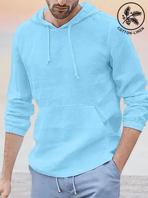 Linen Lightweight Pullover Hoodie