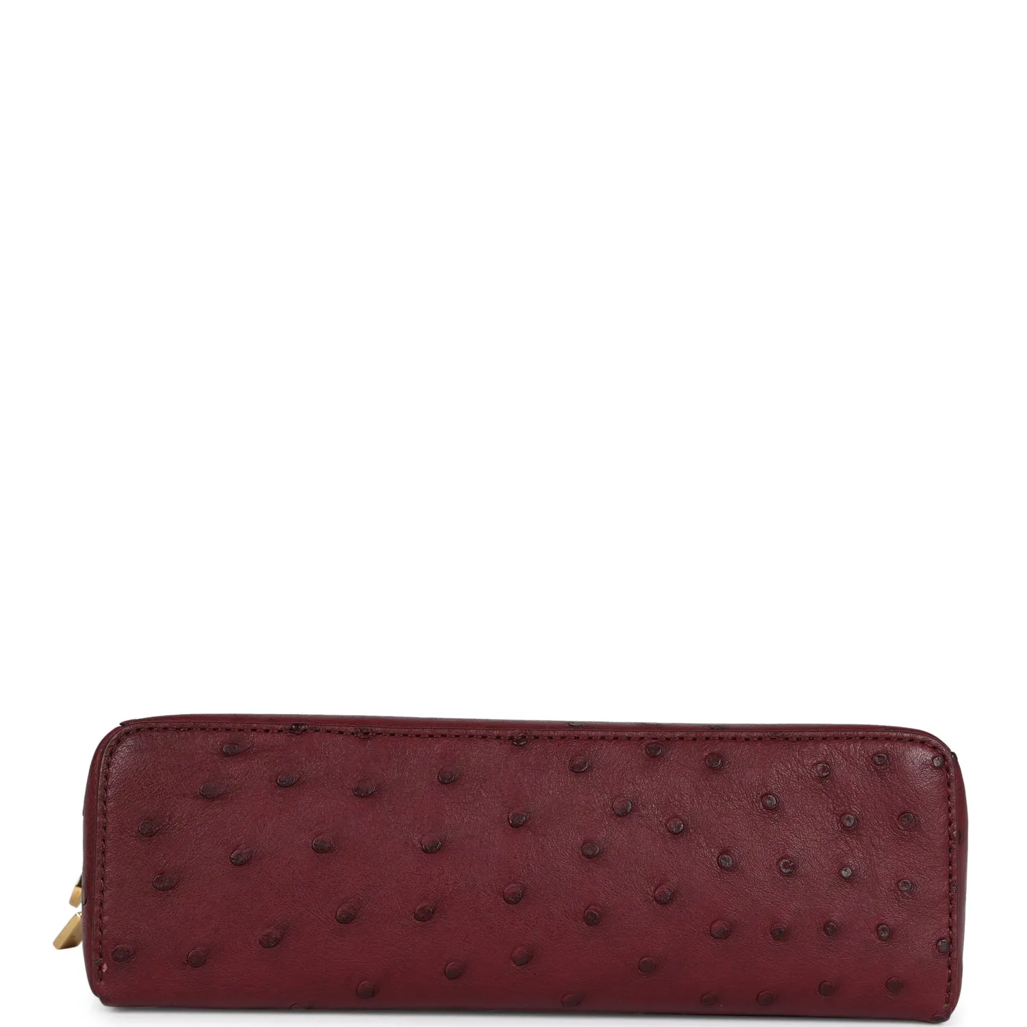 Loro Piana Extra Pocket L19 Pouch Burgundy Ostrich Gold Hardware
