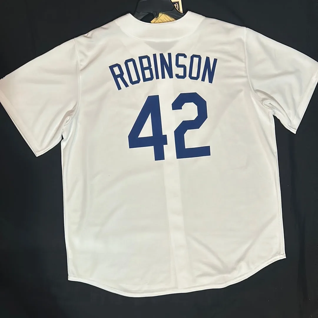 Los Angeles Dodgers MLB Majestic Cooperstown Collection #42 Robinson  Throwback Mens Jersey