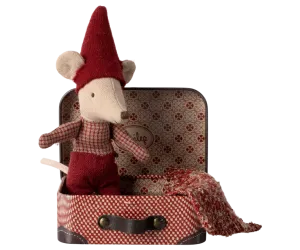 Maileg Christmas mouse, Baby in suitcase