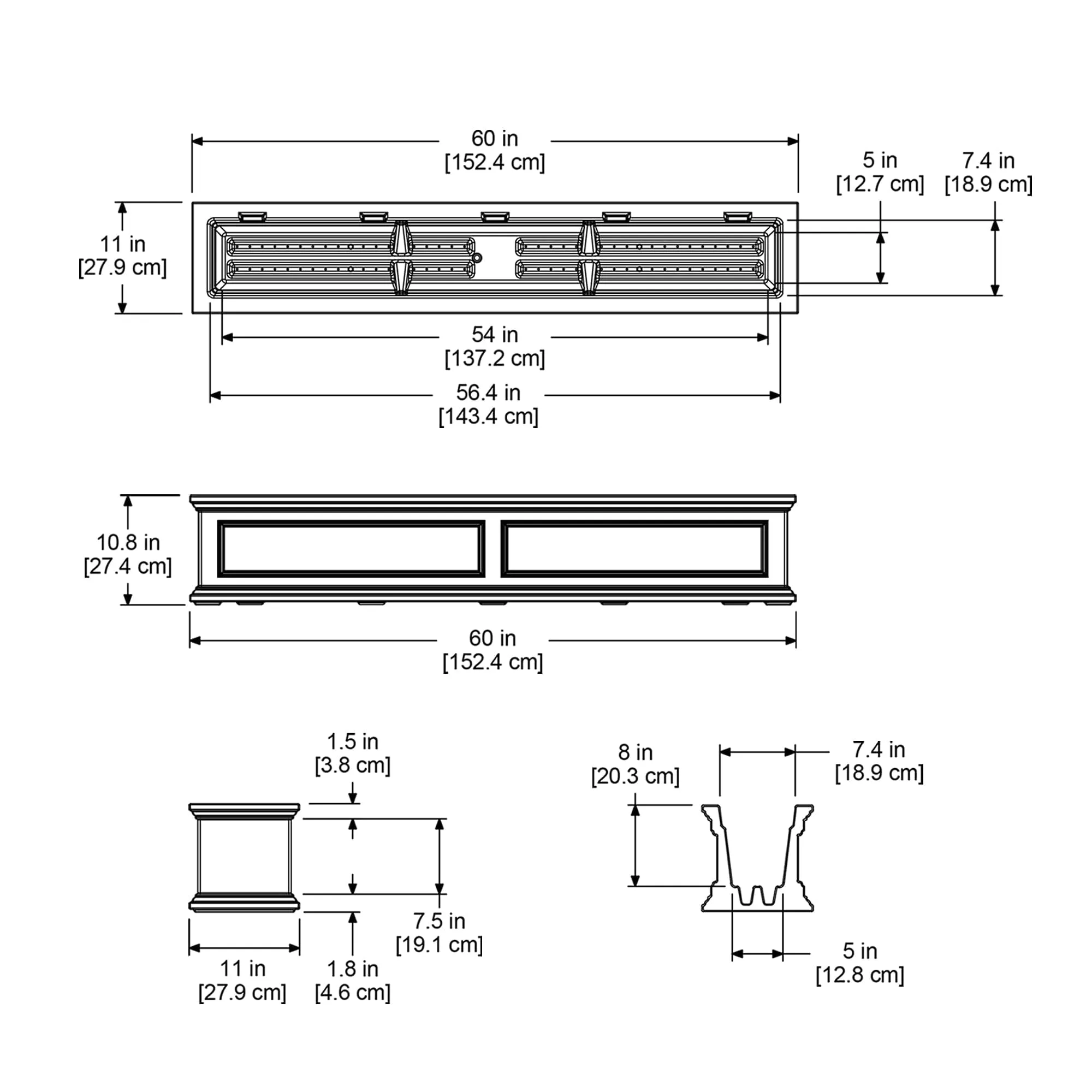 Mayne Fairfield 5ft Window Box