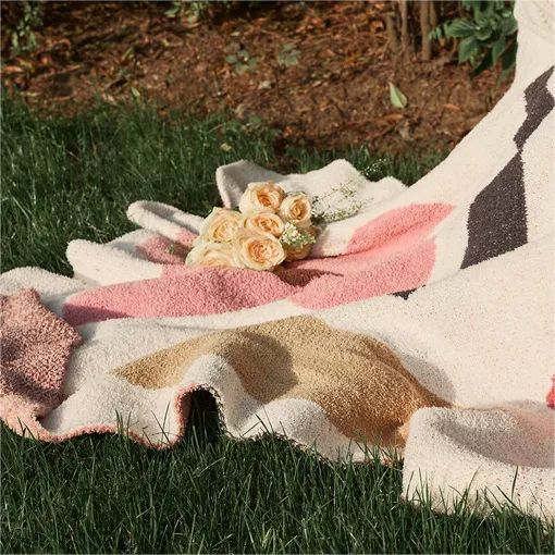 Microfiber Flower Throw-A