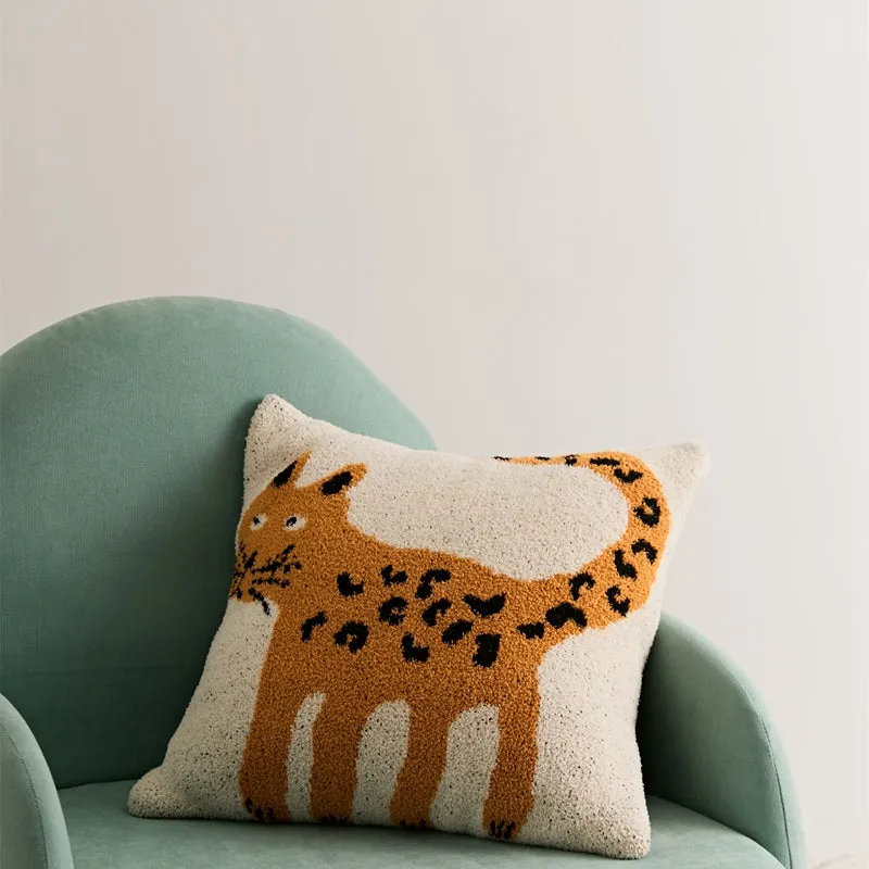 Microfiber Leopard Throw Pillow Set