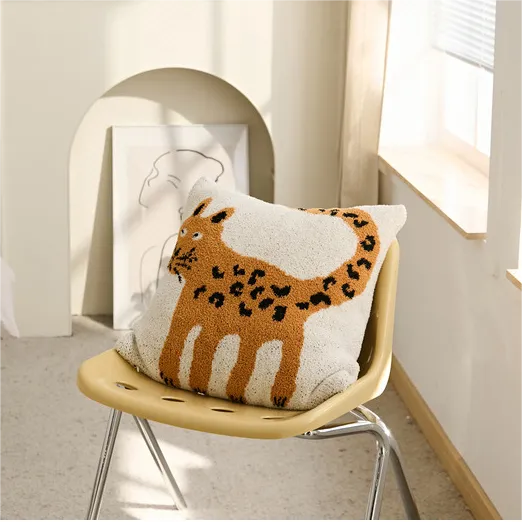 Microfiber Leopard Throw Pillow Set