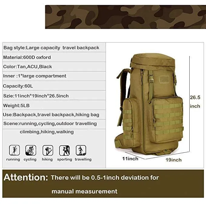 Molle Expandable Backpack 70L to 85L