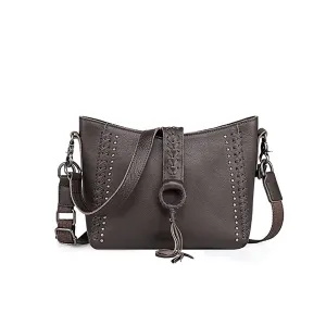 Montana West Genuine Leather Collection Hobo/Crossbo: Coffee
