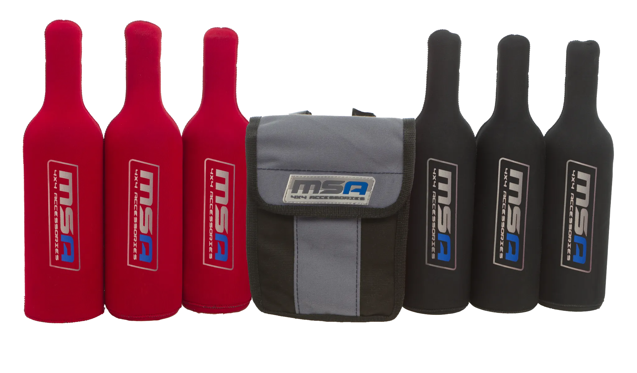 MSA 4x4 Wine Tubes X 6 (3 Red / 3 Black) Incl Canvas Bag