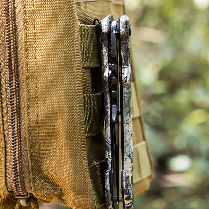 Oem Customized Black Stainless Steel Blade Outdoor Camping Pocket Knife Multi Purpose Survival Folding Knife
