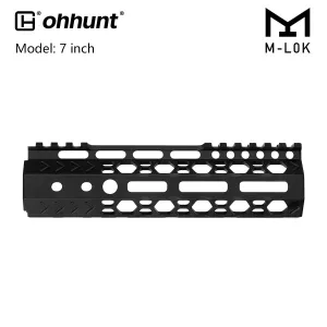 ohhunt AR-15 7" Free Float M-lok Handguard Ultra Light Hex with Steel Barrel Nut