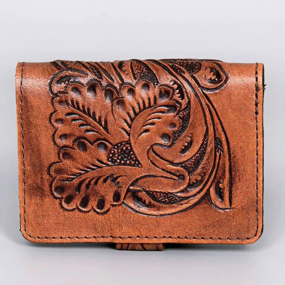 Olay Bags Leather Tooled Bifold Wallet